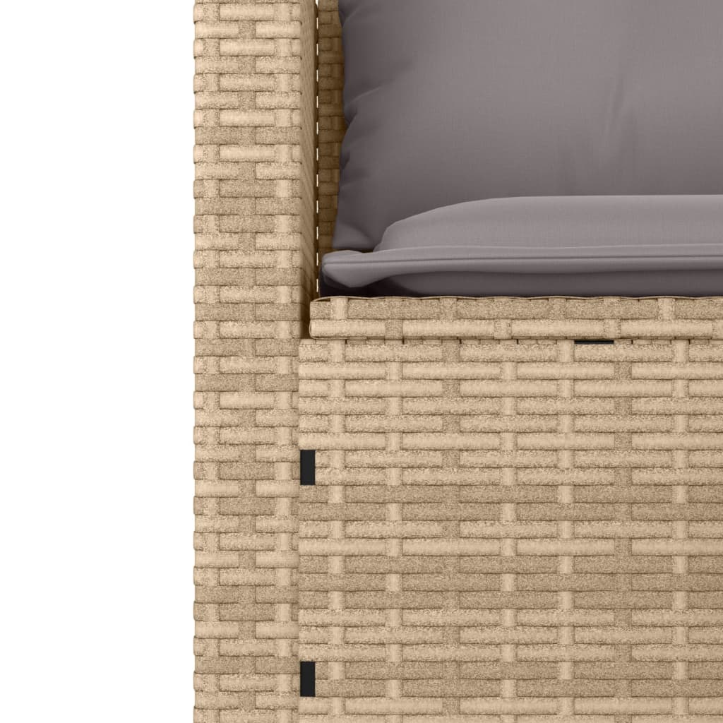 vidaXL Salon de jardin 3 pcs avec coussins Beige Résine tressée