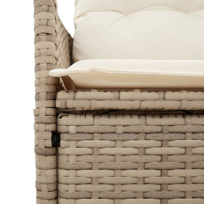 vidaXL Gartensessel mit Kissen Verstellbar Beige Poly Rattan