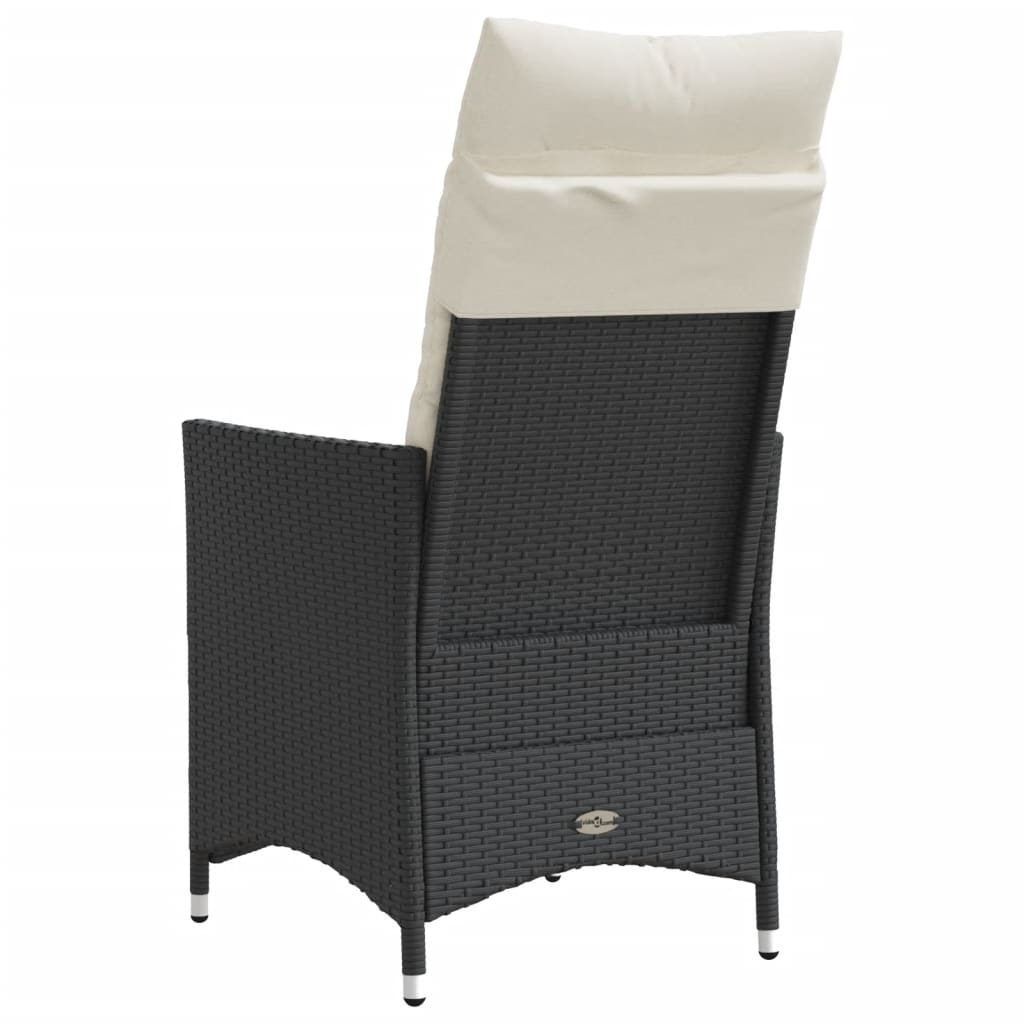 vidaXL Fauteuils de jardin avec coussins 2 pcs Réglables Noir Résine tressée
