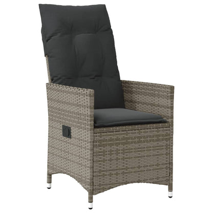 vidaXL Fauteuils de jardin avec coussins 2 pcs Résine tressée Gris Réglable