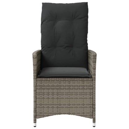 vidaXL Fauteuils de jardin avec coussins 2 pcs Résine tressée Gris Réglable