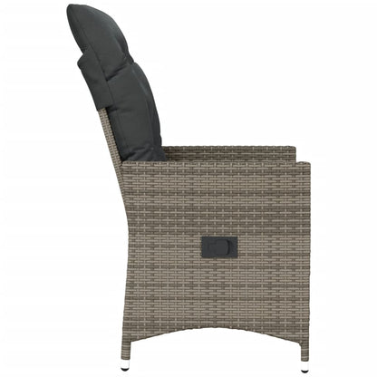 vidaXL Fauteuils de jardin avec coussins 2 pcs Résine tressée Gris Réglable