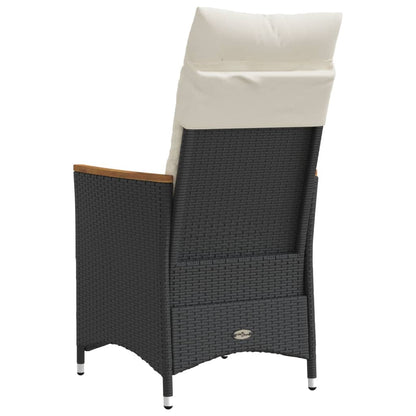 vidaXL Fauteuils de jardin avec coussins 2 pcs Réglables Noir Résine tressée