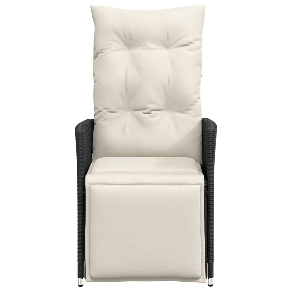 vidaXL Fauteuils de jardin avec coussins 2 pcs Réglables Noir Résine tressée