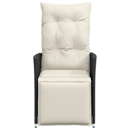 vidaXL Fauteuils de jardin avec coussins 2 pcs Réglables Noir Résine tressée