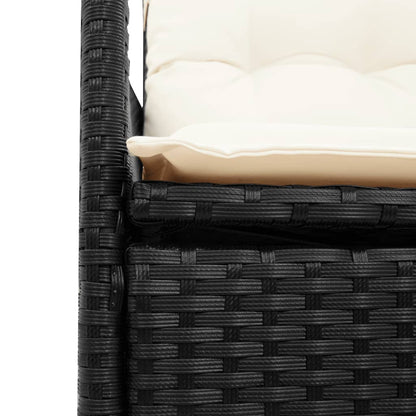 vidaXL Fauteuils de jardin avec coussins 2 pcs Réglables Noir Résine tressée