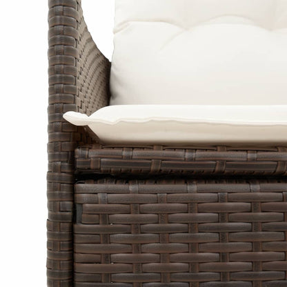 vidaXL Gartensofa 2-Sitzer Verstellbar mit Tisch Braun Poly Rattan
