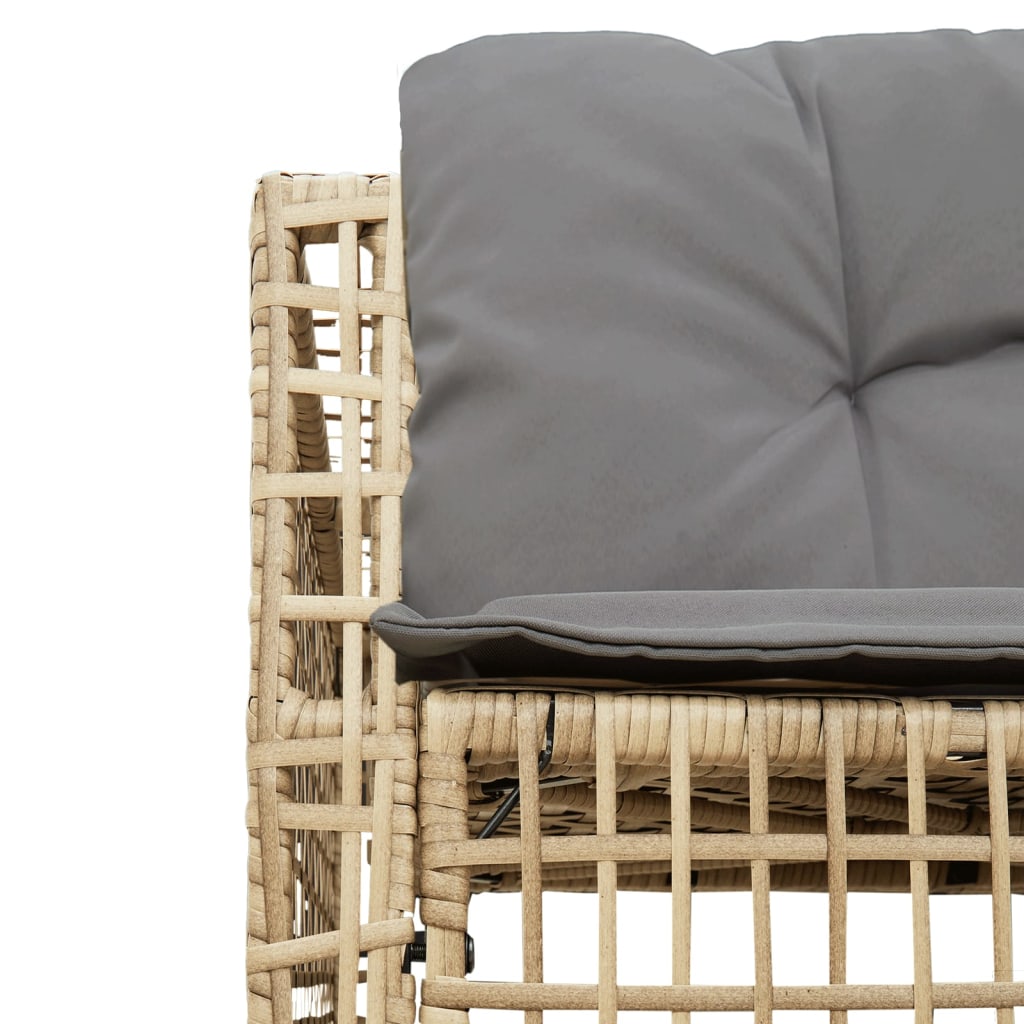 vidaXL Canapé de jardin d'angle avec coussins et pouf Beige Résine tressée