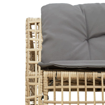 vidaXL Canapé de jardin d'angle avec coussins et pouf Beige Résine tressée