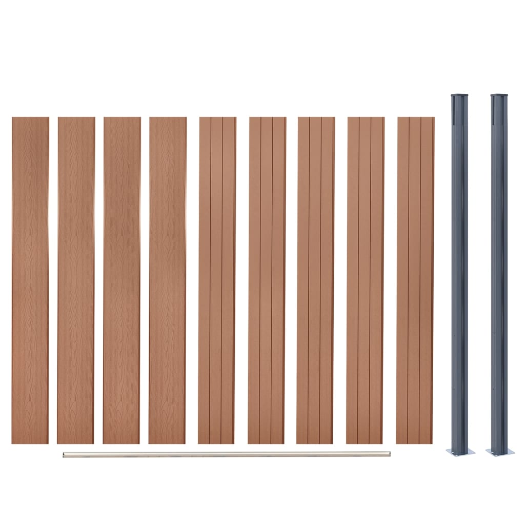 vidaXL Zaunelement-Set Braun 180x186 cm WPC