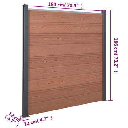 vidaXL Zaunelement-Set Braun 180x186 cm WPC