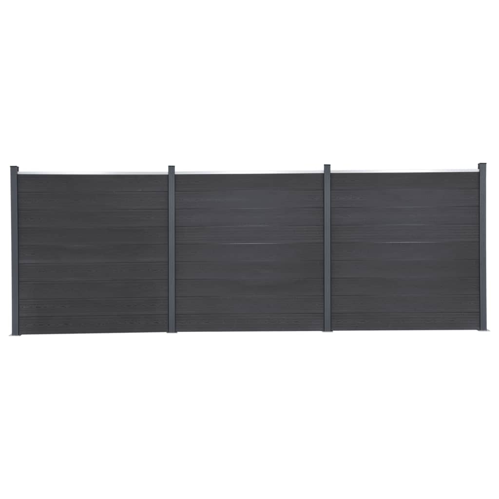 vidaXL Zaunelement-Set Grau 526x186 cm WPC
