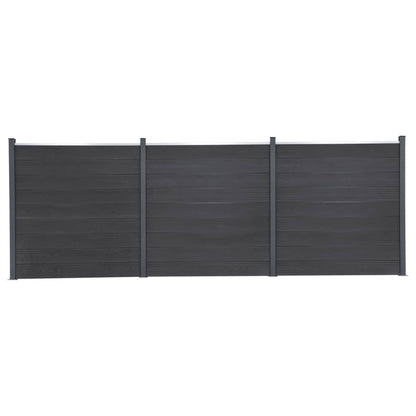vidaXL Zaunelement-Set Grau 526x186 cm WPC