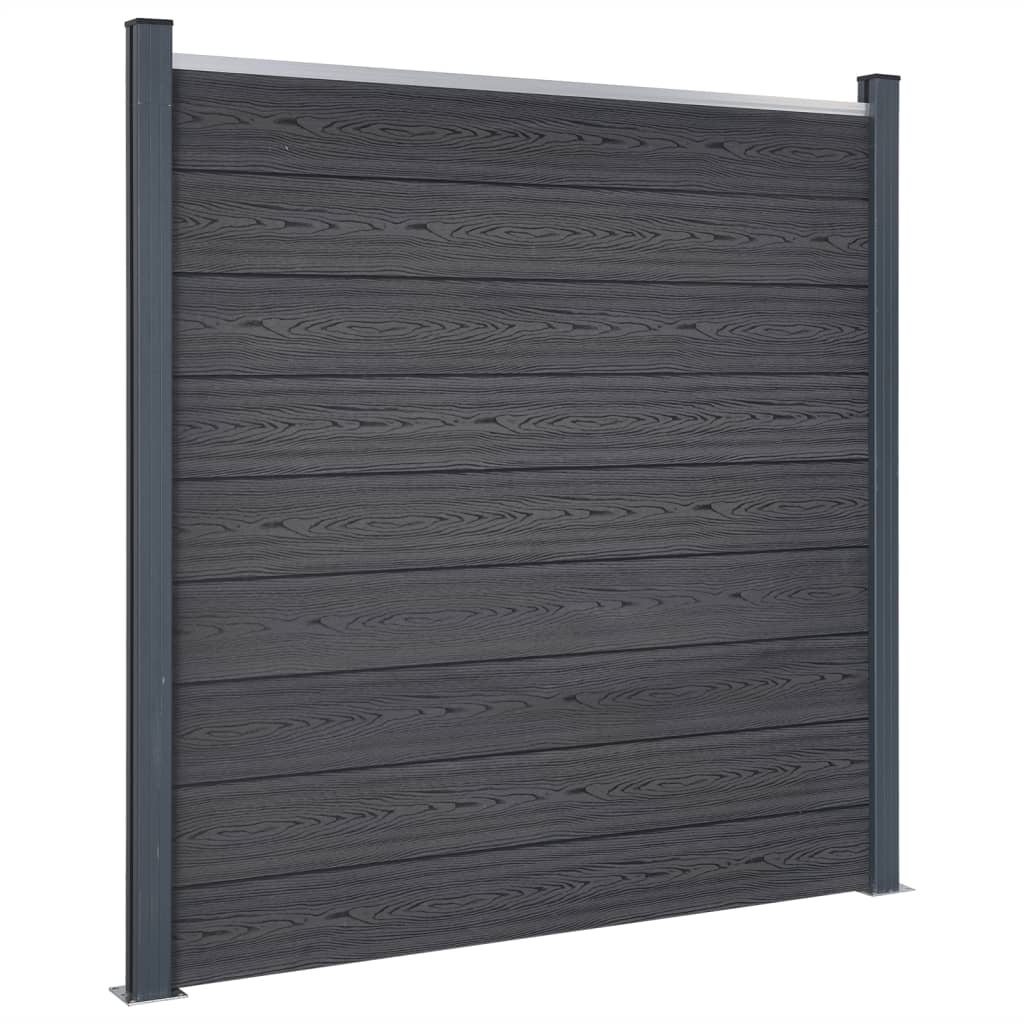 vidaXL Zaunelement-Set Grau 526x186 cm WPC