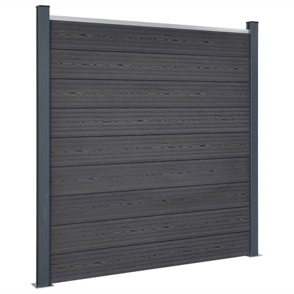 vidaXL Zaunelement-Set Grau 526x186 cm WPC