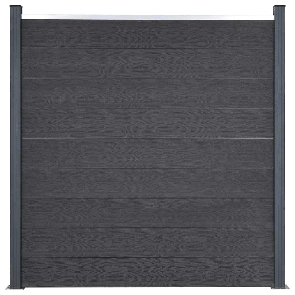 vidaXL Zaunelement-Set Grau 526x186 cm WPC