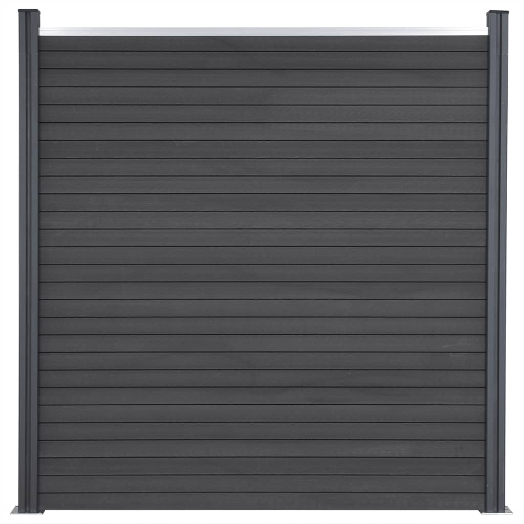 vidaXL Zaunelement-Set Grau 526x186 cm WPC