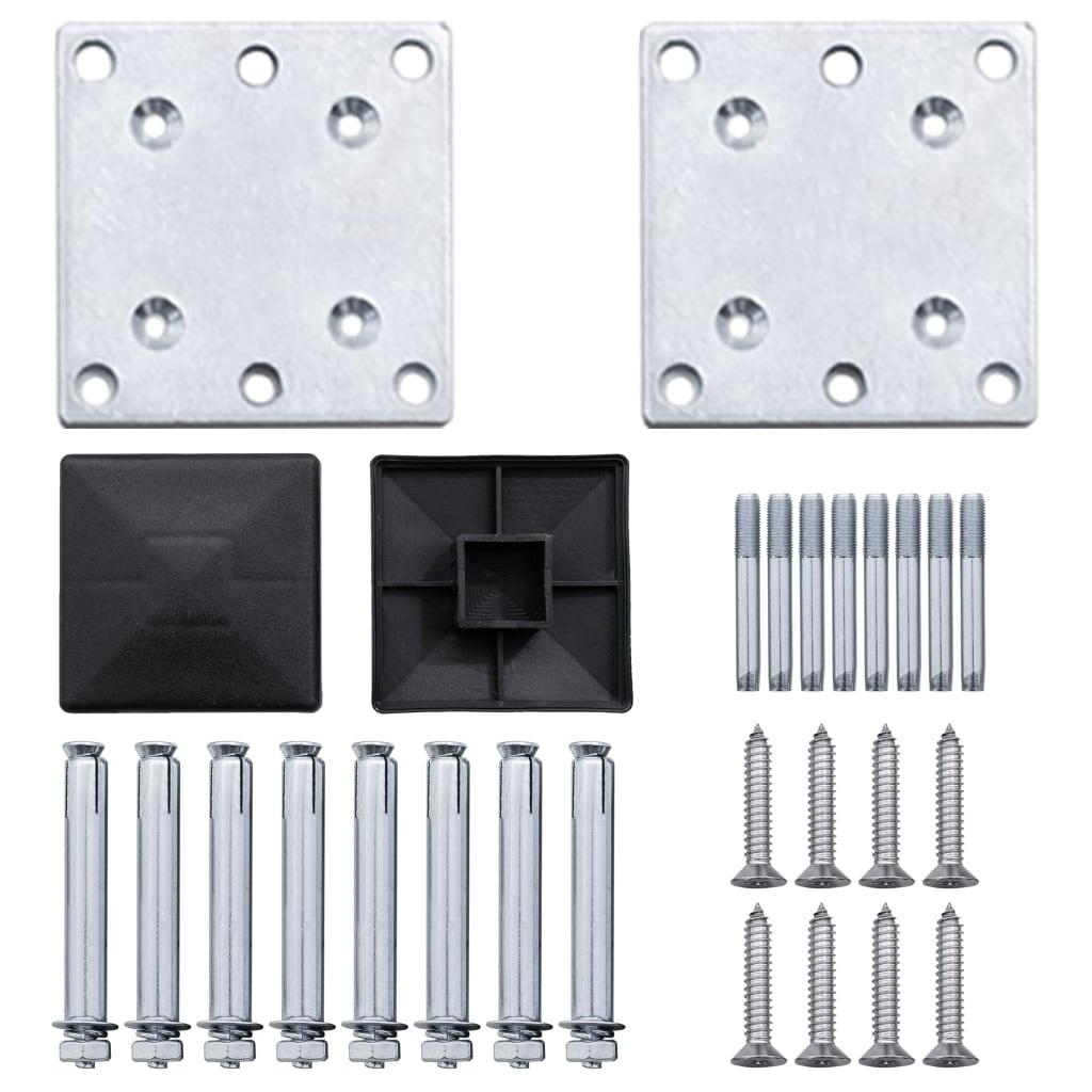 vidaXL Zaunelement-Set Grau 526x186 cm WPC