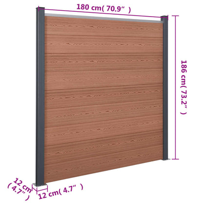 vidaXL Zaunelement-Set Braun 353x186 cm WPC