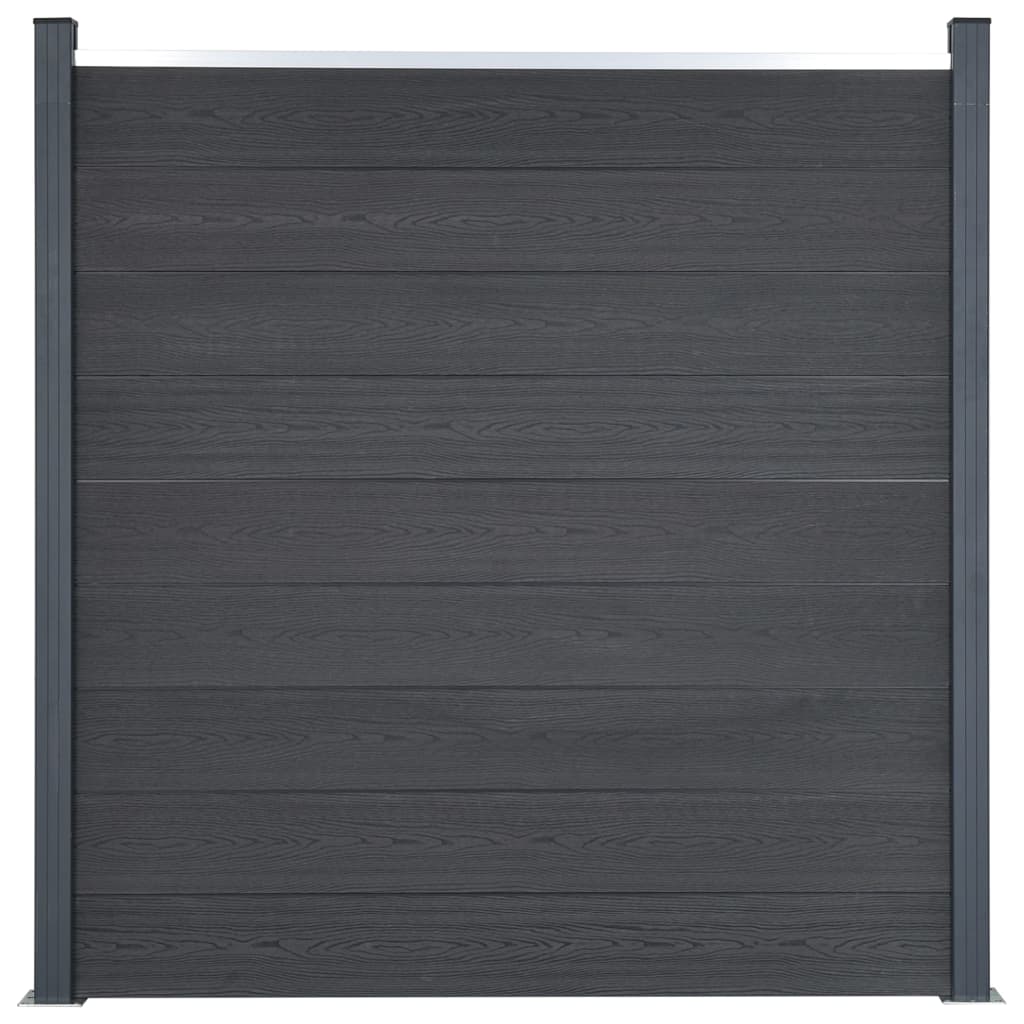 vidaXL Zaunelement-Set Grau 353x186 cm WPC