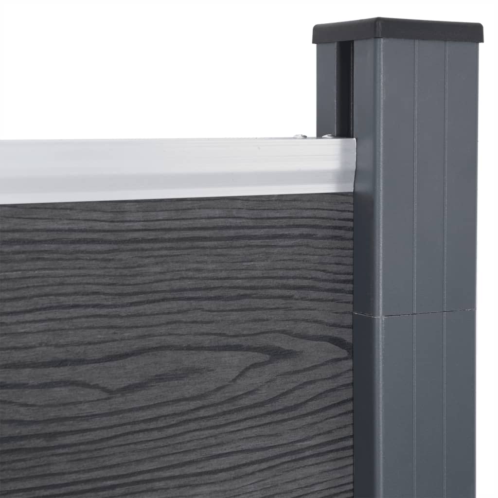 vidaXL Zaunelement-Set Grau 353x186 cm WPC