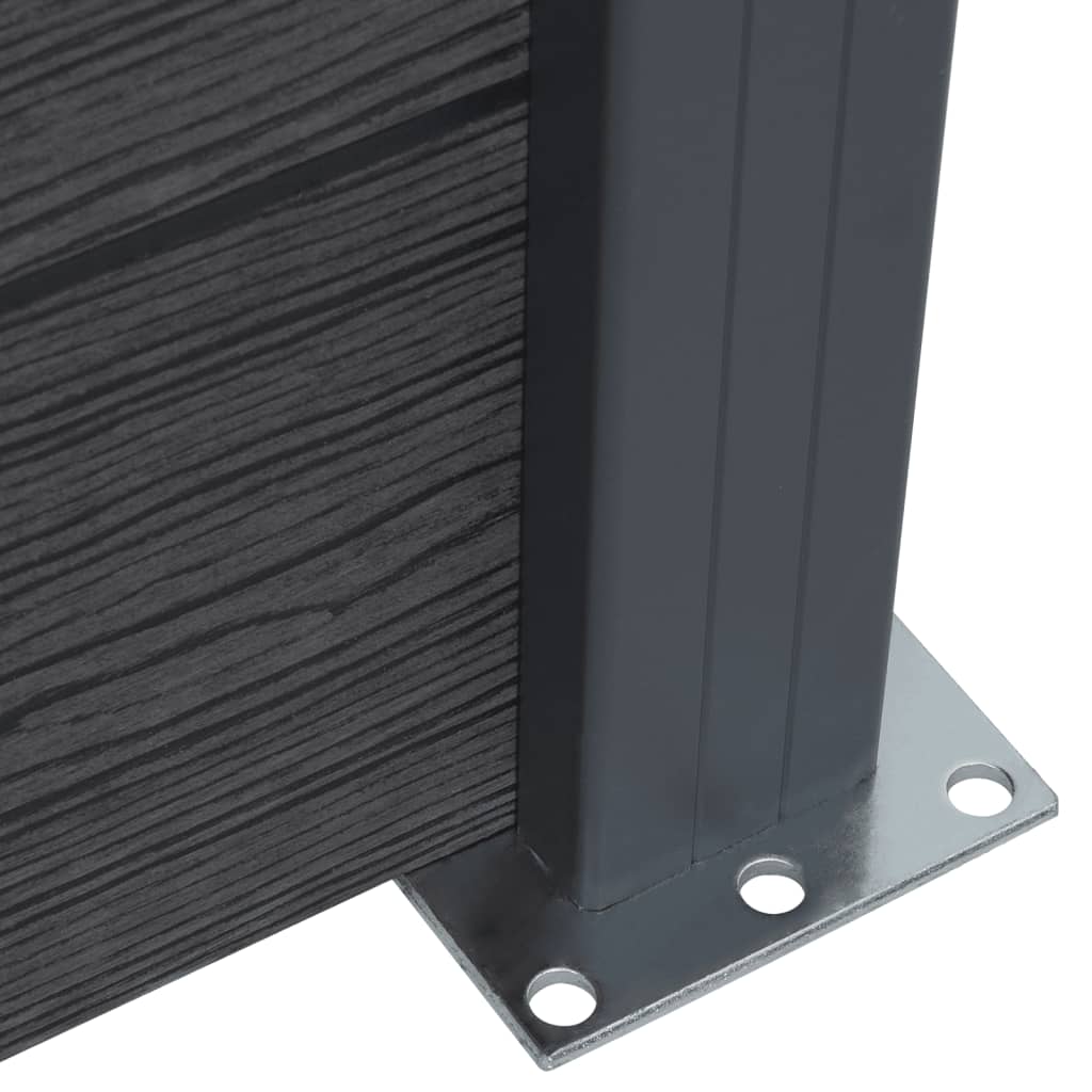 vidaXL Zaunelement-Set Grau 353x186 cm WPC