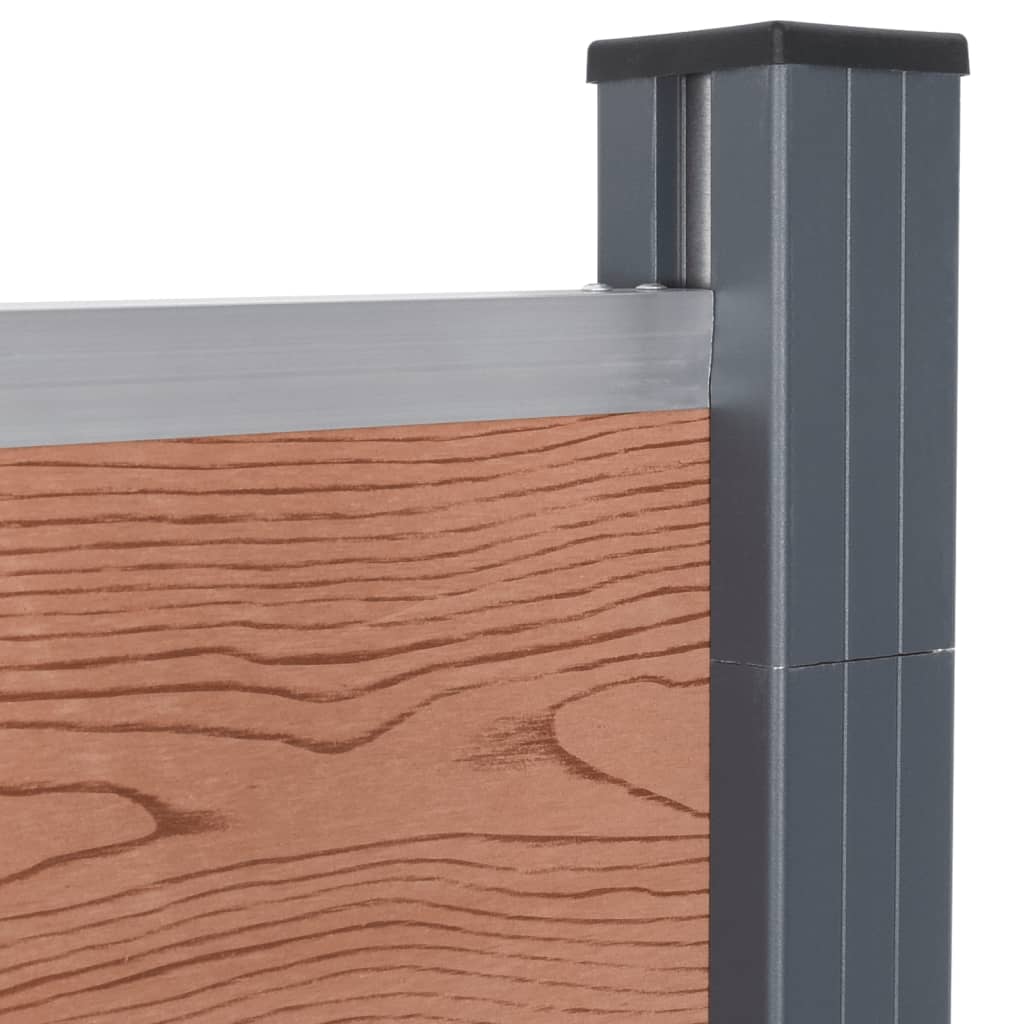 vidaXL Zaunelement-Set Braun 699x186 cm WPC