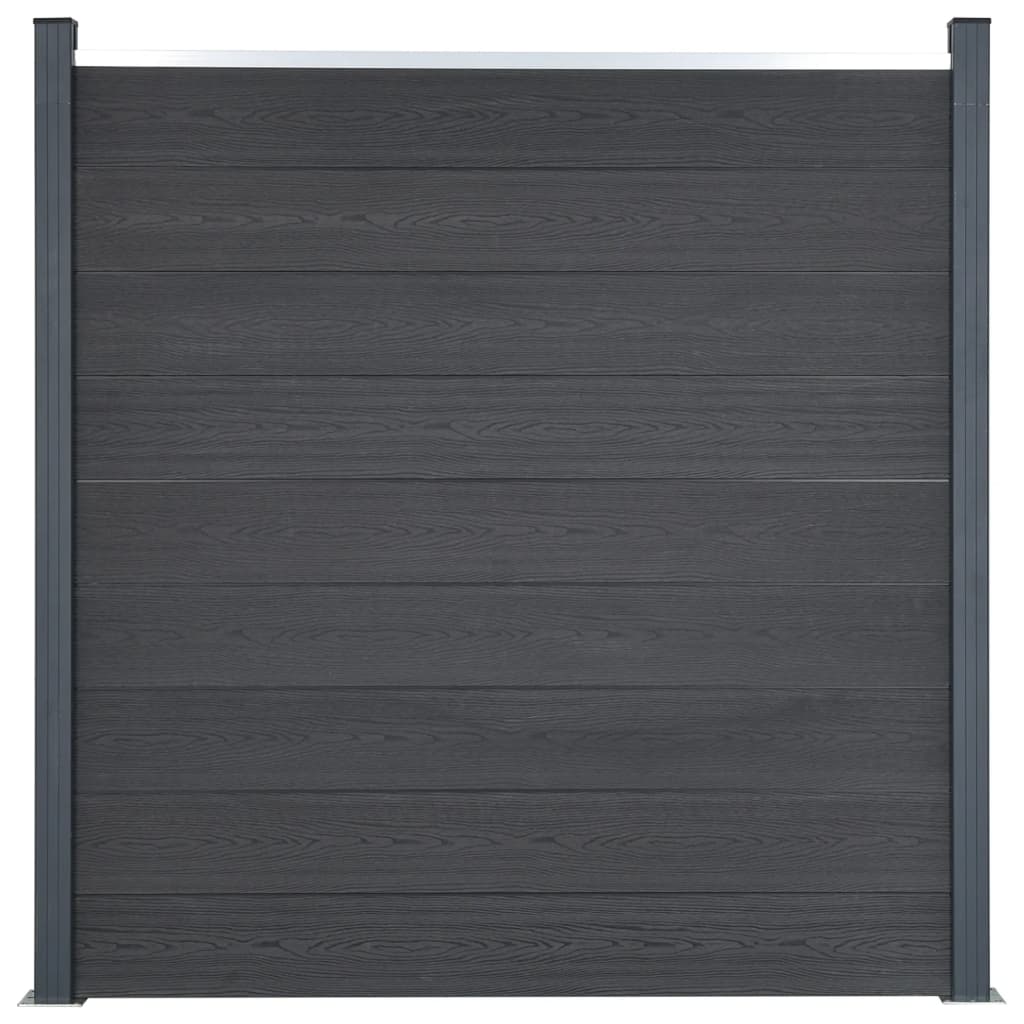 vidaXL Zaunelement-Set Grau 699x186 cm WPC