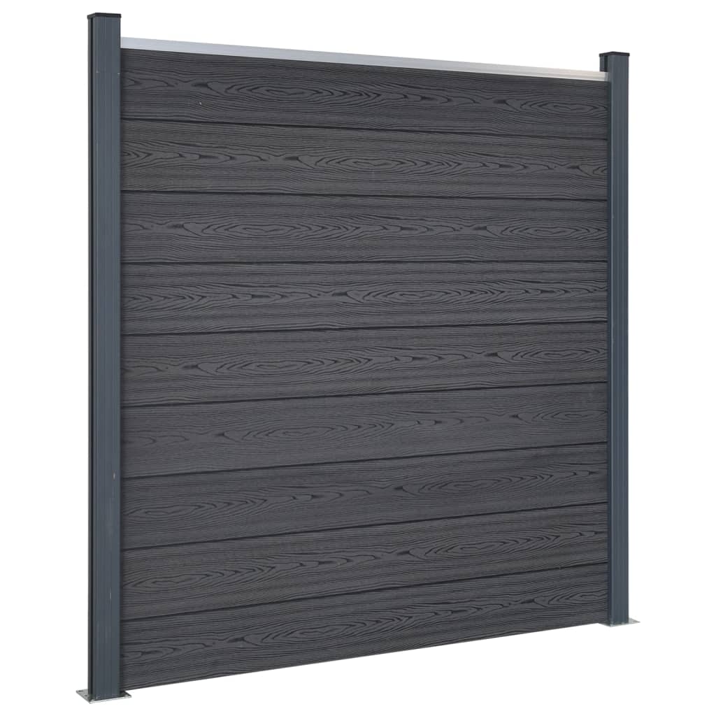 vidaXL Zaunelement-Set Grau 872x186 cm WPC