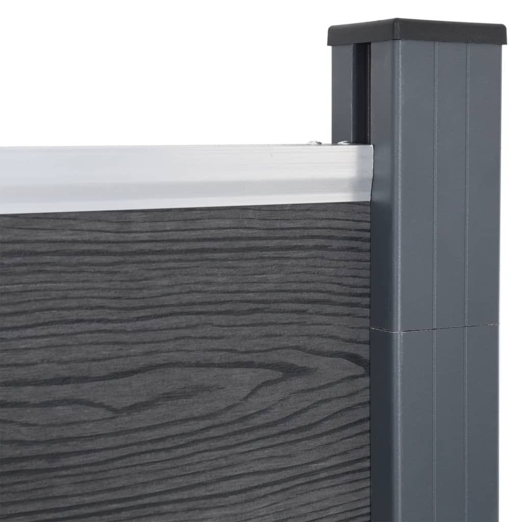 vidaXL Zaunelement-Set Grau 872x186 cm WPC