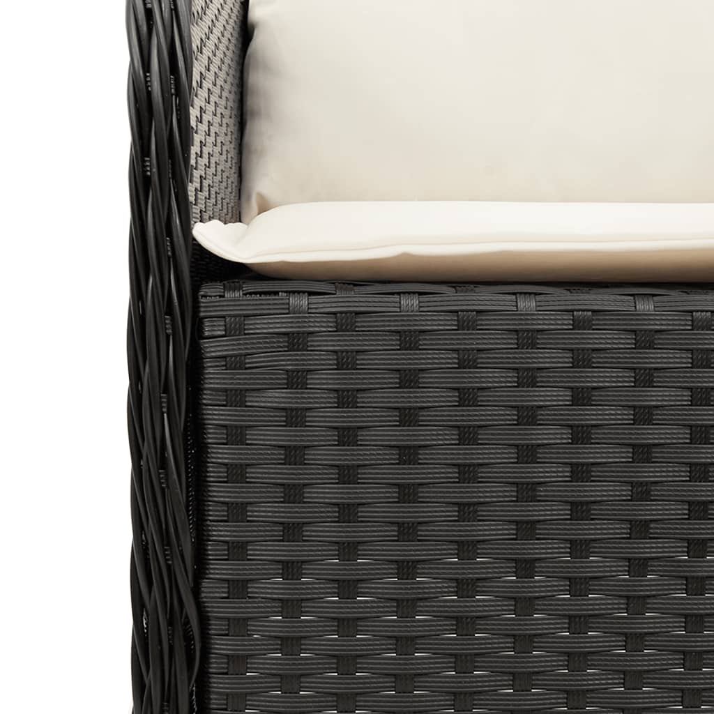vidaXL 5-tlg. Garten-Essgruppe mit Kissen Schwarz Poly Rattan