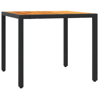 vidaXL 5-tlg. Garten-Essgruppe mit Kissen Schwarz Poly Rattan