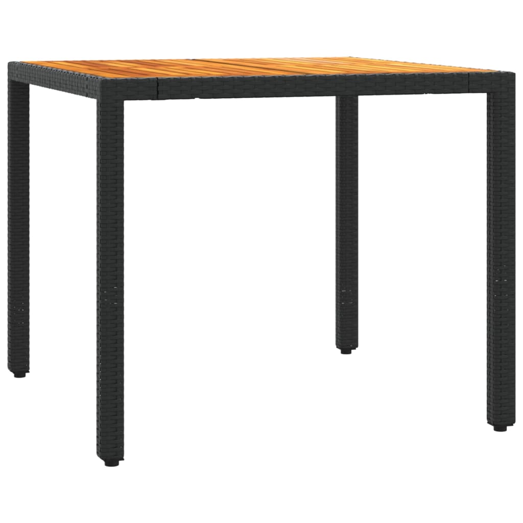 vidaXL 5-tlg. Garten-Essgruppe mit Kissen Schwarz Poly Rattan
