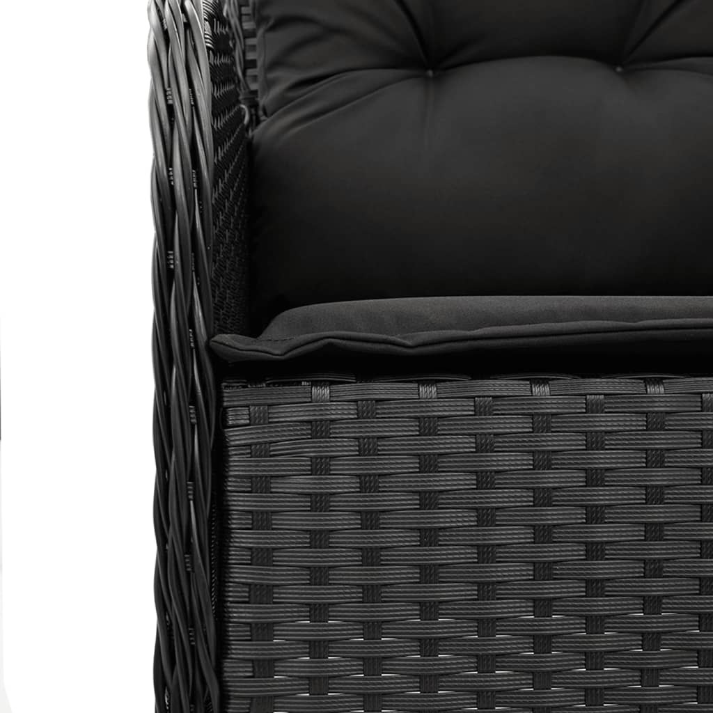 vidaXL Ensemble de salle à manger de jardin 9 pcs avec coussins Noir Résine tressée