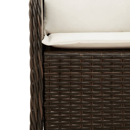 vidaXL Salon de jardin à dîner 9 pcs avec coussins résine tressée marron