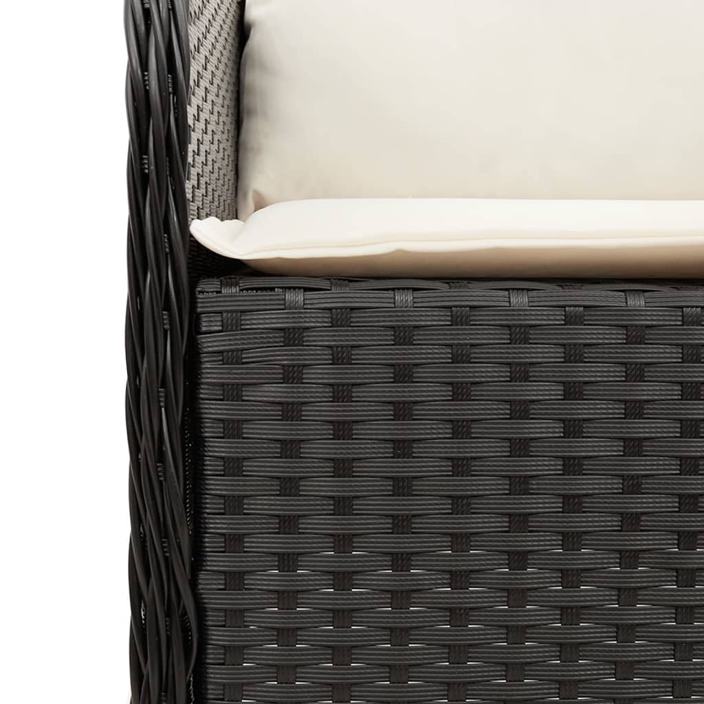 vidaXL 5-tlg. Garten-Essgruppe mit Kissen Schwarz Poly Rattan