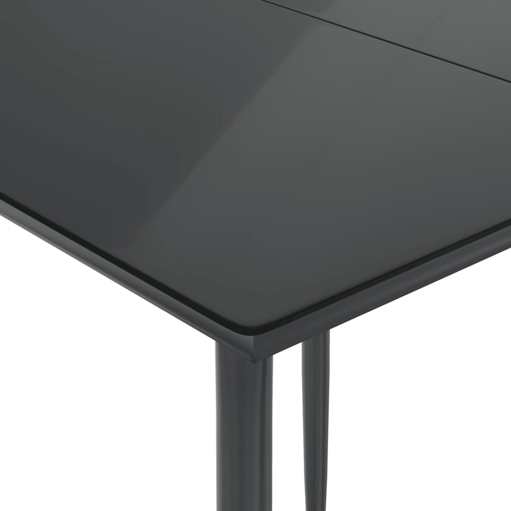 3-tlg. Garten-Essgruppe mit Kissen Schwarz Poly Rattan