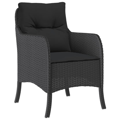 vidaXL Salle à manger de jardin 5 pcs avec coussins Résine tressée Noir