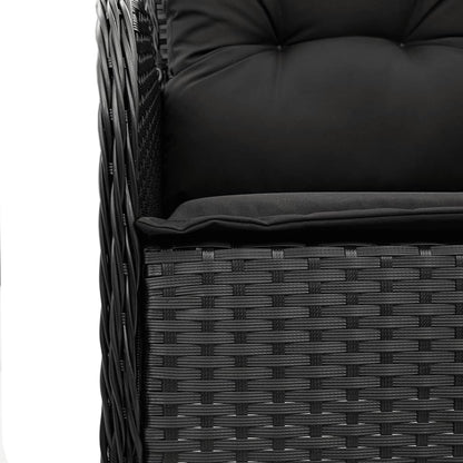 vidaXL Salle à manger de jardin 5 pcs avec coussins Résine tressée Noir