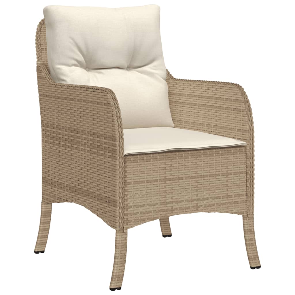 vidaXL Ensemble repas de jardin 5 pcs avec coussins Résine tressée Beige