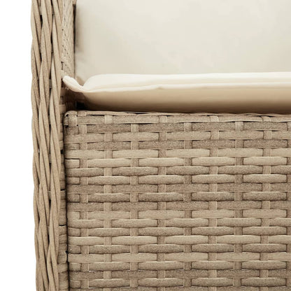 vidaXL Ensemble repas de jardin 5 pcs avec coussins Résine tressée Beige