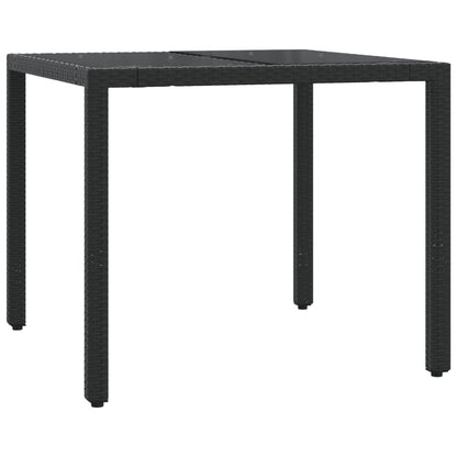 vidaXL 5-tlg. Garten-Essgruppe mit Kissen Schwarz Poly Rattan