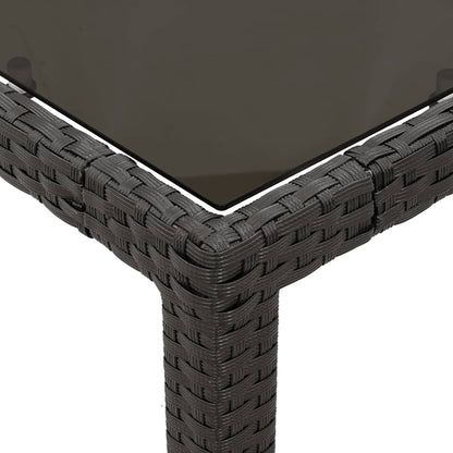 vidaXL 5-tlg. Garten-Essgruppe mit Kissen Schwarz Poly Rattan