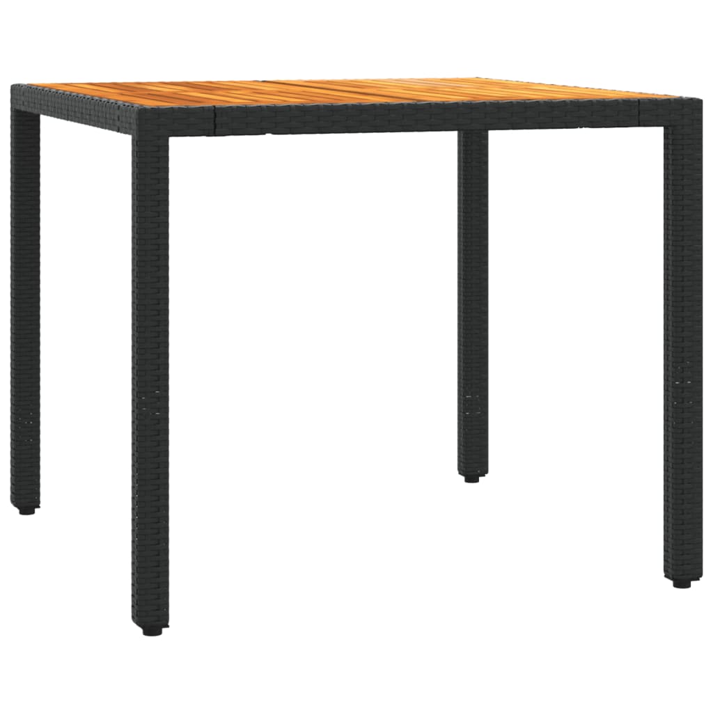 vidaXL 5-tlg. Garten-Essgruppe mit Kissen Schwarz Poly Rattan