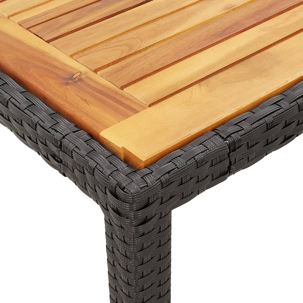 vidaXL 5-tlg. Garten-Essgruppe mit Kissen Schwarz Poly Rattan
