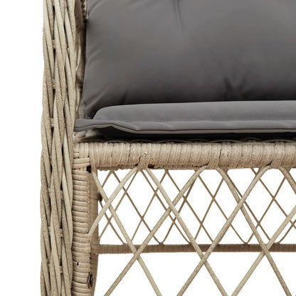 vidaXL 5-tlg. Garten-Essgruppe mit Kissen Beigemischung Poly Rattan