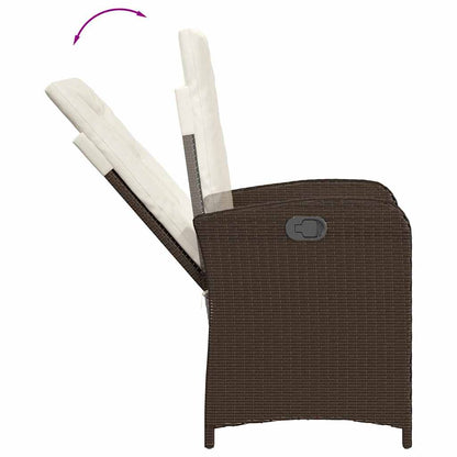 vidaXL Salon de jardin à dîner 9 pcs avec coussins résine tressée marron