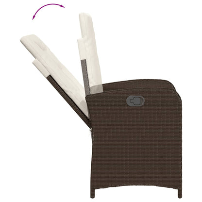 vidaXL 9-tlg. Garten-Essgruppe mit Kissen Braun Poly Rattan