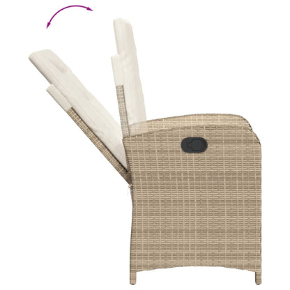 vidaXL Ensemble de salle à manger de jardin 7 pcs avec coussins en rotin synthétique beige