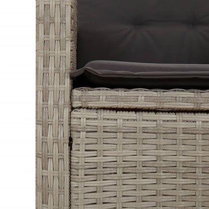 vidaXL 9-tlg. Garten-Essgruppe mit Kissen Hellgrau Poly Rattan